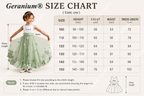 Geranium Two-Tone White & Sage Green Flower Girl Dress with 3D Floral Appliqués - Backless Princess Tulle Gown KD-187