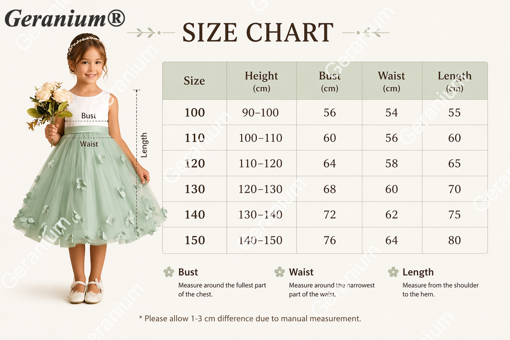 Geranium Sage Green 3D Floral Applique Flower Girl Dress - Satin & Tulle Tulle Princess Party Gown with Bow KD-192