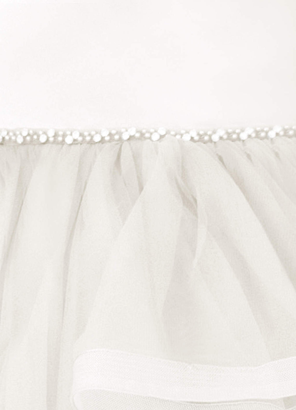 Geranium Sweet Princess Flower Girl Dress - Cascading Tulle Ruffles with Pearl Beaded Waistband KD-262