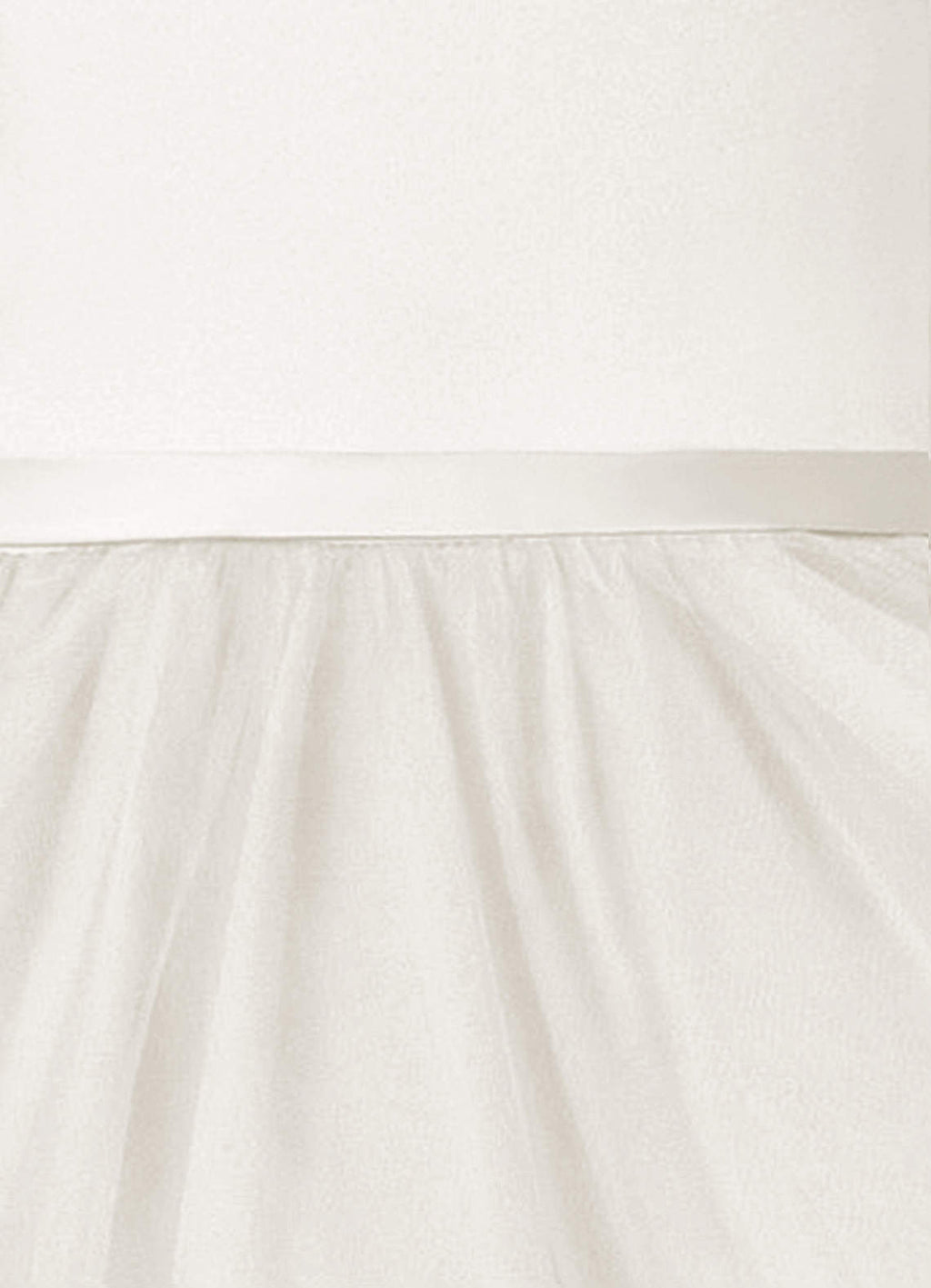 Geranium Simple V-Neck Satin & Tulle Flower Girl Dress - Elegant A-Line Ball Gown with Oversized Back Bow KD-199