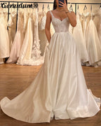 Geranium Sweetheart Lace Corset Satin A-Line Wedding Dress – GER129