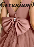 Geranium Enchanter Mauve Butterfly Wing Flower Girl Dress - Tulle Princess Party Gown for Kids KD-214