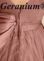 Geranium Enchanter Mauve Butterfly Wing Flower Girl Dress - Tulle Princess Party Gown for Kids KD-214