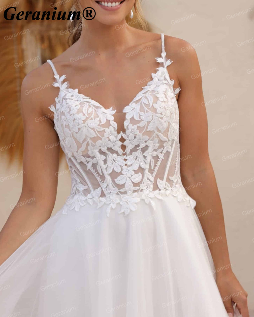 GERANIUM Lace Tulle A-Line Wedding Dress GER50