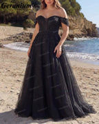 Geranium Off-the-Shoulder Lace A-Line Wedding Dress – GER77