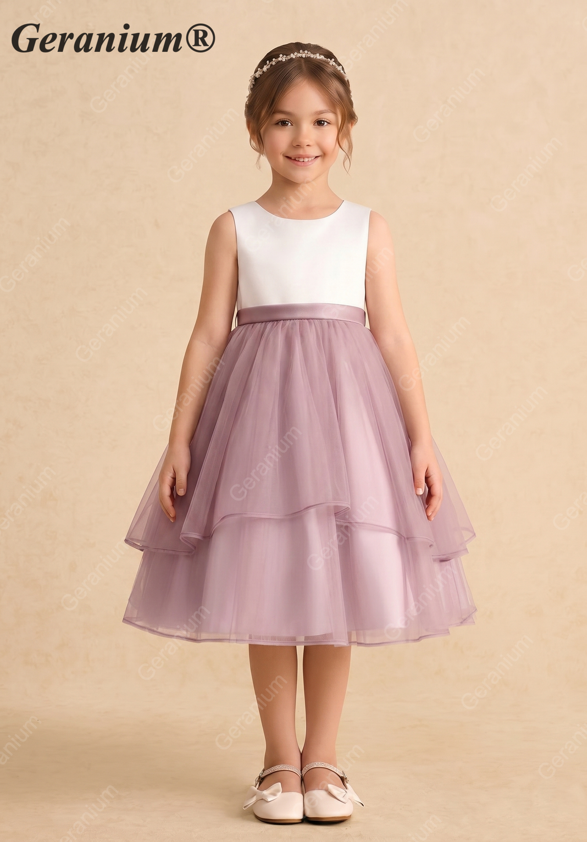Two-Tone Flower Girl Dress